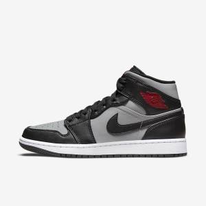 Nike Air Jordan 1 Mid Moški Jordan Čevlji Črna / Siva / Bela / Rdeča | NK642ZXH