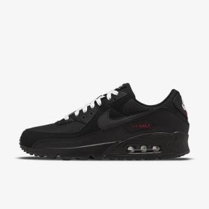 Nike Air Max 90 Moški Superge Črna / Rdeča / Bela | NK493IKP