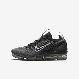 Nike Air VaporMax 2021 FK Older Otroci Superge Črna / Bela / Temno Siva / Črna | NK148NCS