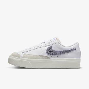 Nike Blazer Low Platform Ženske Superge Bela / Svetloba Modra | NK584QEM