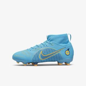 Nike Jr. Mercurial Superfly 8 Academy MG Older Multi-Ground Otroci Nogometni Čevlji Modra / Oranžna | NK016WSL