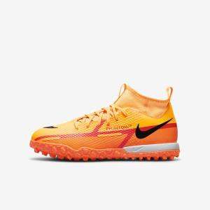 Nike Jr. Phantom GT2 Academy Dynamic Fit TF Older Turf Otroci Nogometni Čevlji Oranžna / Svetloba Rdeča / Črna | NK761SEV