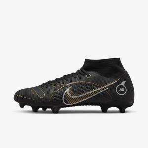 Nike Mercurial Superfly 8 Academy MG Multi-Grounds Moški Nogometni Čevlji Črna / Kovinski Srebrna / Siva / Kovinski Zlato | NK057XPE