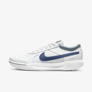 Nike NikeCourt Zoom Lite 3 Hard Court Moški Tenis Copati Bela / Mornarica | NK258SIK