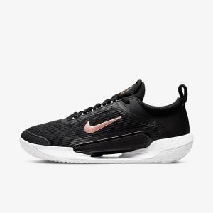 Nike NikeCourt Zoom NXT Hard Court Ženske Tenis Copati Črna / Bela / Kovinski Rdeča Rjav | NK815QWU