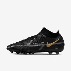 Nike Phantom GT2 Dynamic Fit Elite AG-Pro Artificial-Grass Moški Nogometni Čevlji Črna / Kovinski Zlato / Kovinski Srebrna / Kovinski Temno Siva | NK308GTL