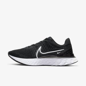 Nike React Infinity Run Flyknit 3 Road Ženske Tekaški Čevlji Črna / Bela | NK297DOC