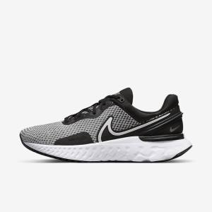 Nike React Miler 3 Road Moški Tekaški Čevlji Bela / Črna / Kovinski Srebrna | NK653RJG