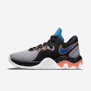 Nike Renew Elevate 2 Moški Košarkaški Copati Črna / Bela / Oranžna / Svetloba Modra | NK907DNL