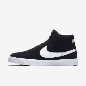 Nike SB Zoom Blazer Mid Moški Skate Čevlji Črna / Bela | NK976BMG