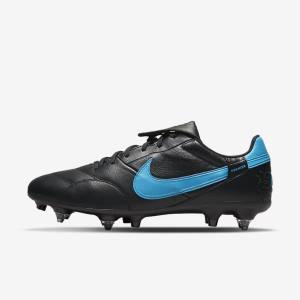 Nike The Premier 3 SG-PRO Anti-Clog Traction Soft-Ground Moški Nogometni Čevlji Črna / Modra | NK702PYI