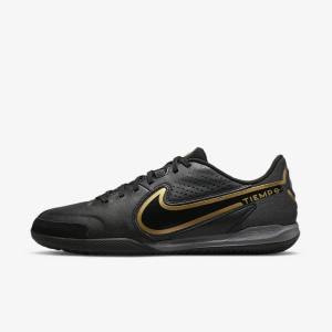 Nike Tiempo Legend 9 Academy IC Indoor-Court Moški Nogometni Čevlji Črna / Temno Siva / Kovinski Zlato / Črna | NK234QRM