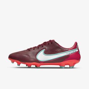 Nike Tiempo Legend 9 Pro FG Firm-Ground Moški Nogometni Čevlji Rdeča / Bela | NK832YHV