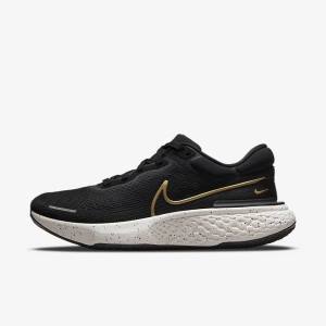 Nike ZoomX Invincible Run Flyknit Road Moški Tekaški Čevlji Črna / Kovinski Zlato | NK608FAQ